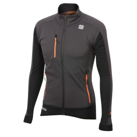 Тёплая разминочная куртка Sportful Apex WS Jacket чёрно-антрацитовая